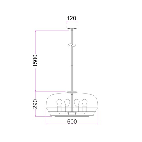 CUAD2 - Interior Amber Flat Top Dome Glass Shade CUAD2