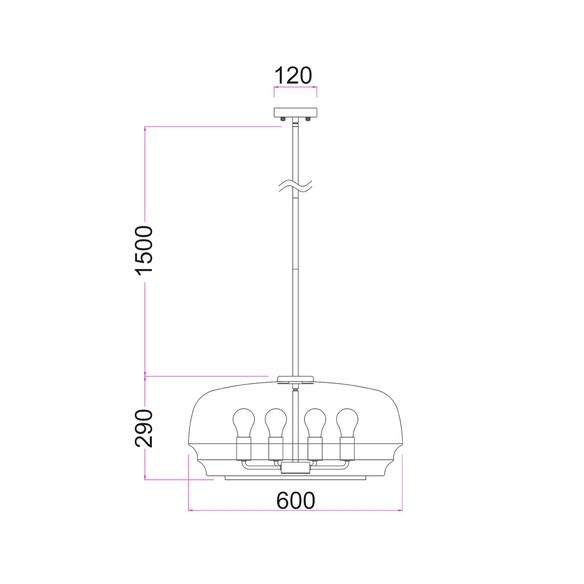 CUAD2 - Interior Amber Flat Top Dome Glass Shade CUAD2