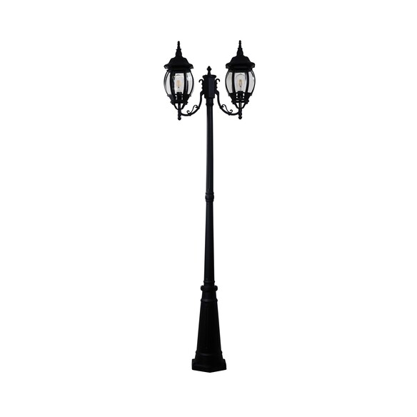 OL7669/2BK - HIGHGATE Twin Black IP44 E27 212cm Traditional Post Light
