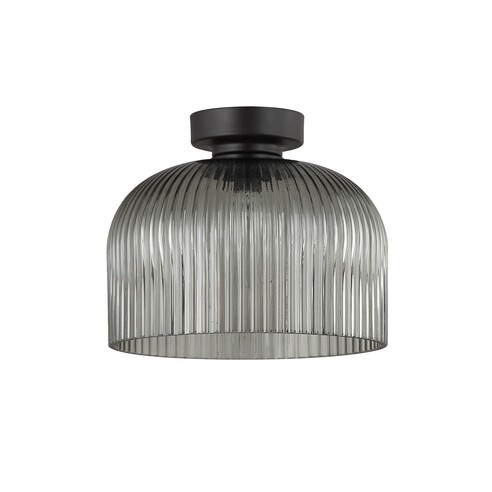 D.I.Y. Dome Ribbed Glass Batten Fix Ceiling Lights - Clear