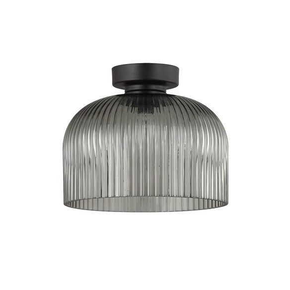 DIYVINTAJ6 - D.I.Y. Dome Ribbed Glass Batten Fix Ceiling Lights - Clear