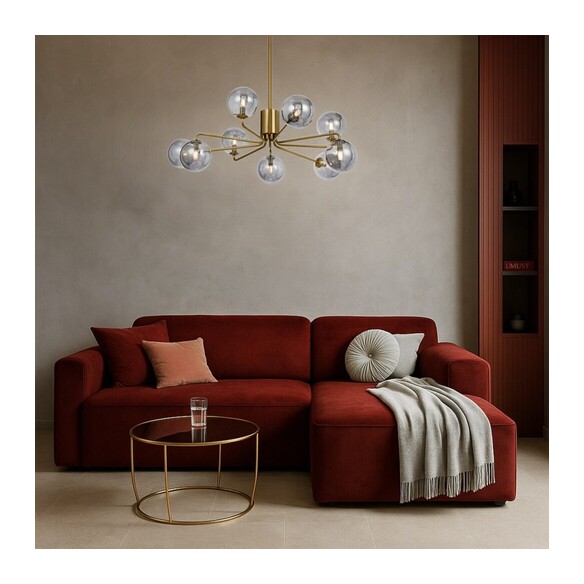 FELTON PE09AGSMT - 9 Light Pendant Antique Gold - FELTON PE09AGSMT