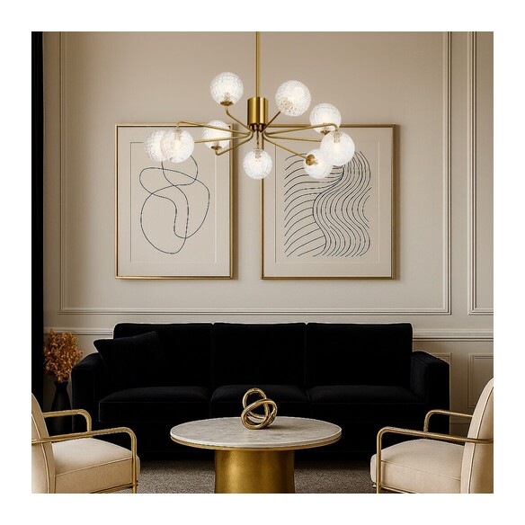 FELTON PE09AGSMT - 9 Light Pendant Antique Gold - FELTON PE09AGSMT