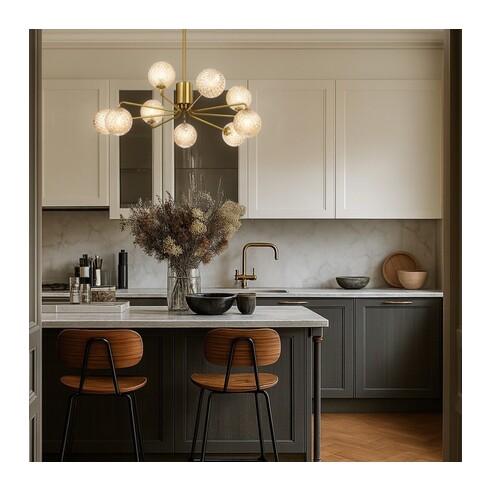 FELTON PE09AGSMT - 9 Light Pendant Antique Gold - FELTON PE09AGSMT