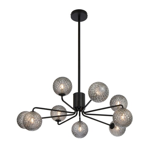 9 Light Pendant Black - Opal Matt