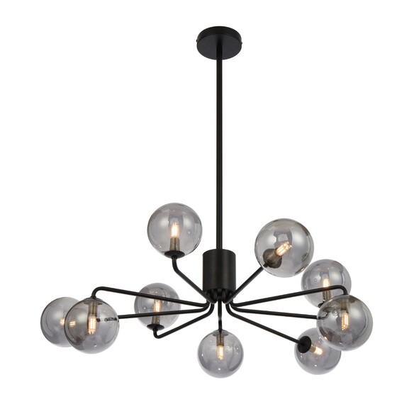 FELTON PE09BKOM - 9 Light Pendant Black - Opal FELTON PE09BKOM