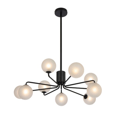 FELTON PE09BKOM - 9 Light Pendant Black - Opal FELTON PE09BKOM