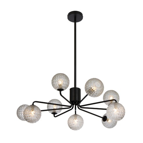 FELTON PE09BKOM - 9 Light Pendant Black - Opal FELTON PE09BKOM