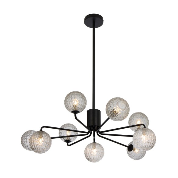 FELTON PE09BKOM - 9 Light Pendant Black - Opal FELTON PE09BKOM