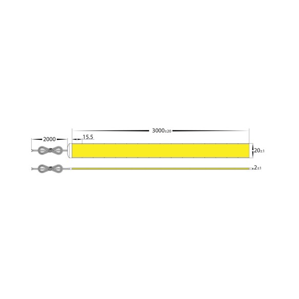 HV9761-IP20-3072-4K-30M - 30W IP20 24v DC COB LED HV9761-IP20-3072-4K-30M