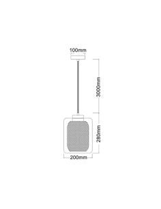 TONO2 - TONO Mesh Internal & Clear Glass Oblong Pendant TONO2 2