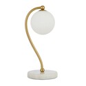 Table Lamp White Marble - Clear Prism