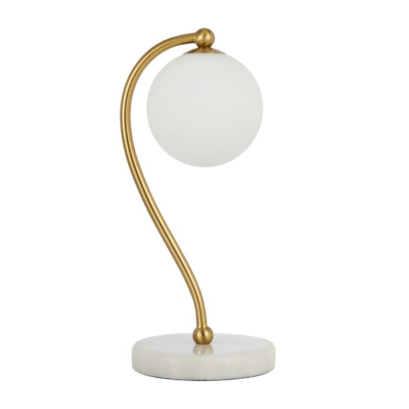 FELTON TL-WHMCLP - Table Lamp White Marble - Clear Prism