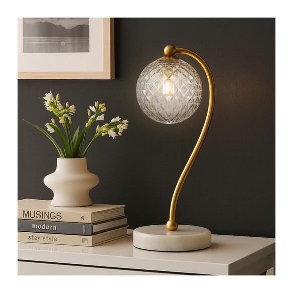 FELTON TL-WHMCLP - Table Lamp White Marble - FELTON TL-WHMCLP