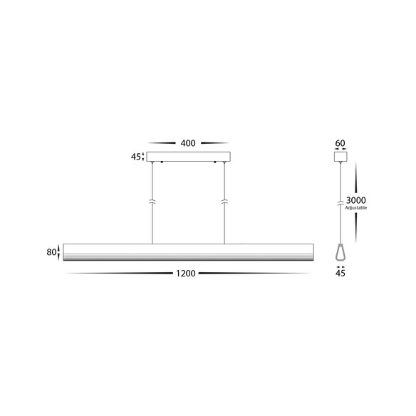 HV6013T - Opex Walnut Timber 1200mm Linear PendantHV6013T