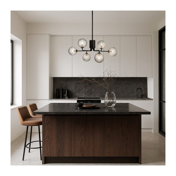 FELTON PE06BKFRT - 6 Light Pendant Black - Frost FELTON PE06BKFRT