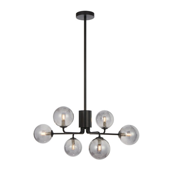 FELTON PE06BKFRT - 6 Light Pendant Black - Frost FELTON PE06BKFRT