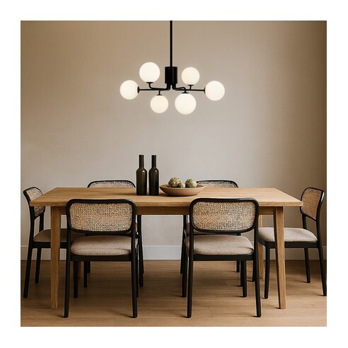 FELTON PE06BKFRT - 6 Light Pendant Black - Frost FELTON PE06BKFRT