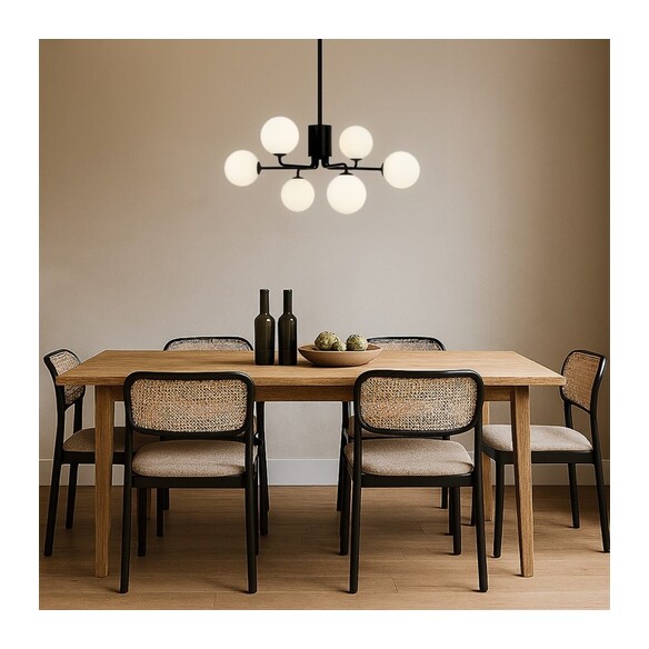 FELTON PE06BKFRT - 6 Light Pendant Black - Frost FELTON PE06BKFRT