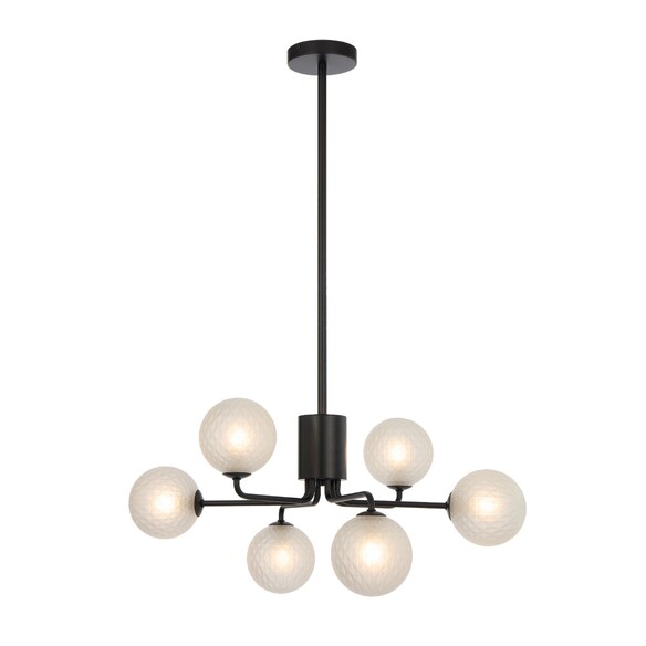 FELTON PE06BKFRT - 6 Light Pendant Black - Frost FELTON PE06BKFRT