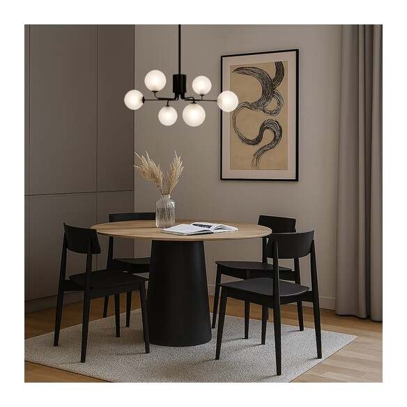 FELTON PE06BKFRT - 6 Light Pendant Black - Frost FELTON PE06BKFRT