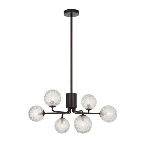 FELTON PE06BKFRT - 6 Light Pendant Black - Frost FELTON PE06BKFRT