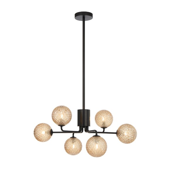 FELTON PE06BKFRT - 6 Light Pendant Black - Frost FELTON PE06BKFRT