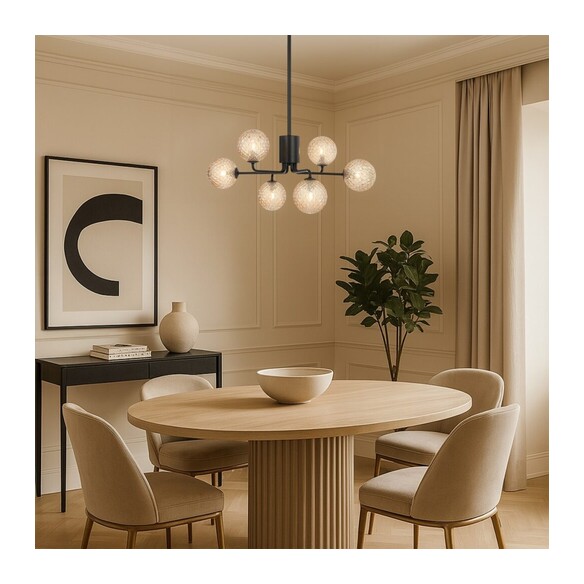 FELTON PE06BKFRT - 6 Light Pendant Black - Frost FELTON PE06BKFRT
