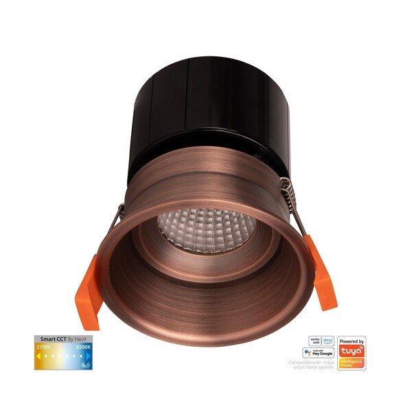 HV5513CCT-AB - Prime Antique Brass Fixed Deep CCT WIFI LED Downlight