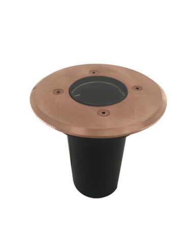 Round In-Ground/Wall Uplighter MR16 12V Faceplate 120mm IP67 (no globe) - Solid Copper