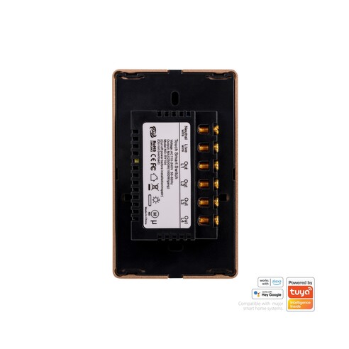 HV9220-4 - Wifi 4 Gang Black with Gold Trim Wall HV9220-4