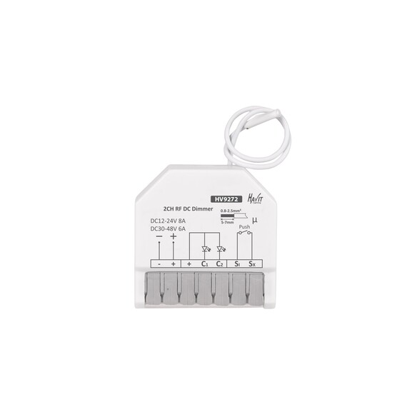HV9272 - 12-24v DC Two Channel RF + Push Dim Receiver