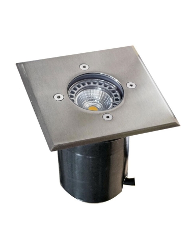 Square In-Ground/Wall Uplighter MR16 12V Faceplate 120mm IP67 (no globe) - Stainless Steel