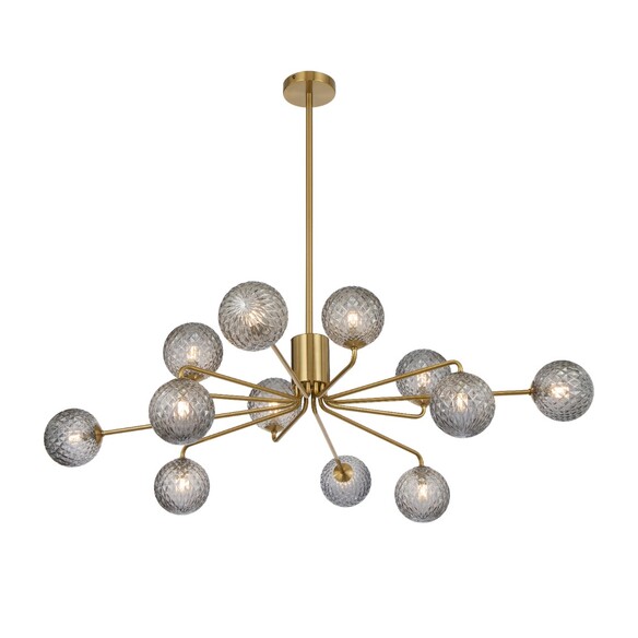 FELTON PE12AGCLP - 12 Light Pendant Antique Gold - Clear Prism