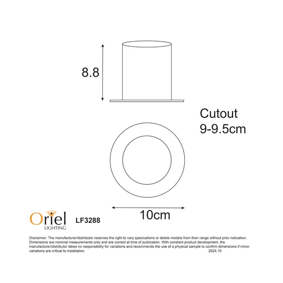 LF3288WH - 8W CCT LED Adjustable White Frame LF3288WH