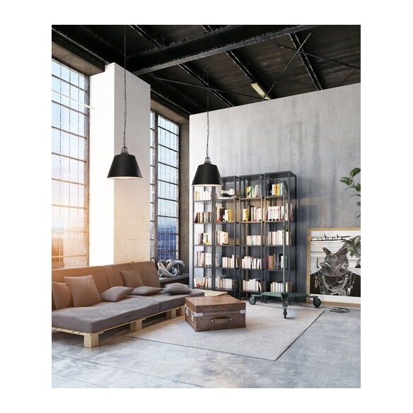 CLOCHE2 - Interior Metal Shade with Travertine CLOCHE2