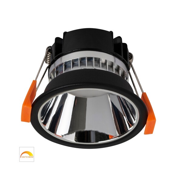 HV5529D2W-BC - Gleam Black with Chrome Insert Fixed Dim to Warm LED Downlight