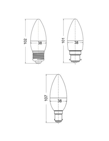 CAN28A - Candle LED Globe Frosted Diffuser (6W)CAN28A