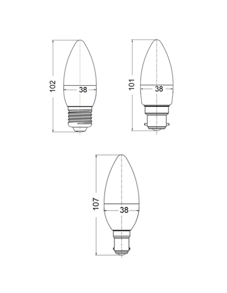 CAN28A - Candle LED Globe Frosted Diffuser (6W)CAN28A