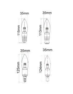 CAN2D - Candle LED Dimmable Globes Clear / Frosted Diffuser CAN2D 2