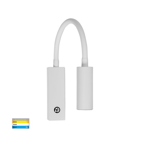 Lesen White Single Adjustable Wall Light with Flexible Arm