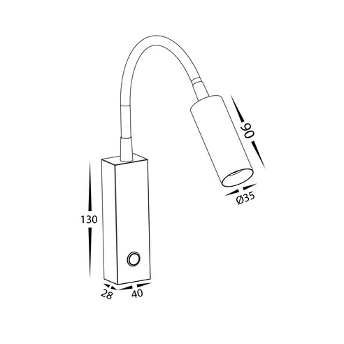 HV3687T-WHT - Lesen White Single Adjustable Wall HV3687T-WHT