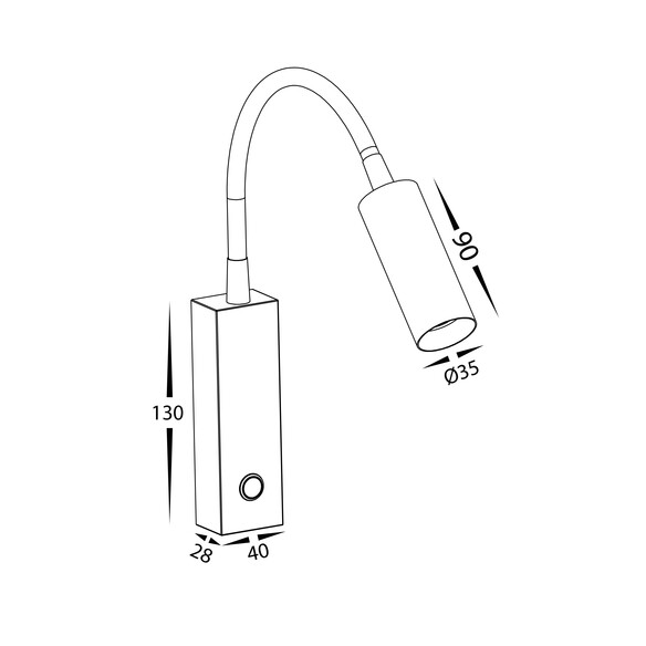 HV3687T-WHT - Lesen White Single Adjustable Wall HV3687T-WHT