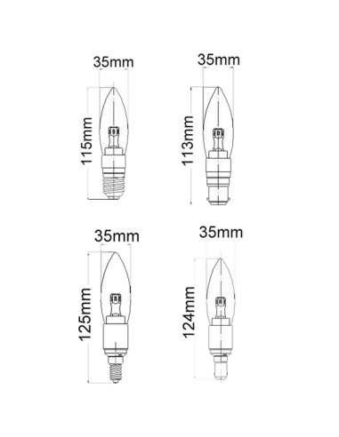 CAN6D - Candle LED Dimmable Globes Clear / CAN6D