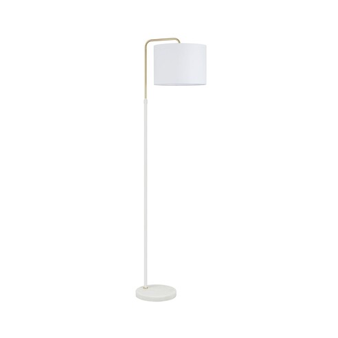 ARRIBA-F2 - ARRIBA Drum Shade with Marble Base Height Adjustable Floor Lamps - Off Switch Not Suitable For Dimming Base: Ø26...