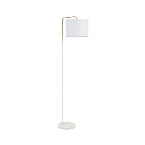 ARRIBA-F2 - ARRIBA Drum Shade with Marble Base Height Adjustable Floor Lamps - Off Switch  Not Suitable For Dimming Base: Ø26...