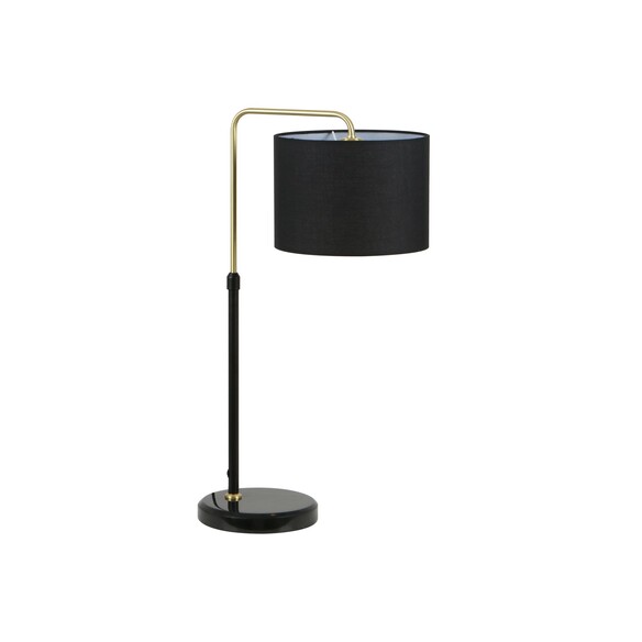 ARRIBA-T2 - ARRIBA Drum Shade with Marble Base Height Adjustable Table Lamps - Off Switch  Not Suitable For Dimming Base: Ø18...