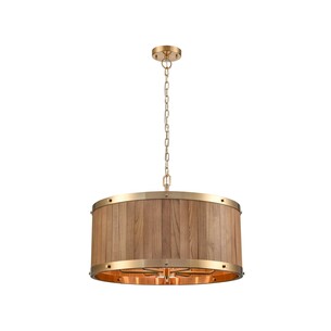 BARRIQUE1 - BARRIQUE Retro Interior Large Drum Wood Pendant BARRIQUE1
