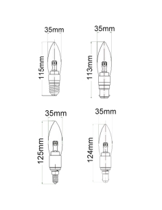 GLOBE LED SBC CAN DIMM 4W 5000K CLR 300D (310 Lumens) WTY CAN8D 2