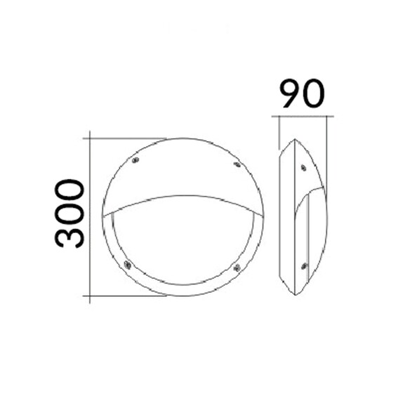 BULK7A - BULK Exterior LED Eyelid Black Bulkhead BULK7A